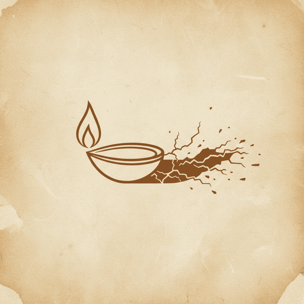 Se tudo e Brahman por que existe sofrimento — pergaminho com chama e sombra