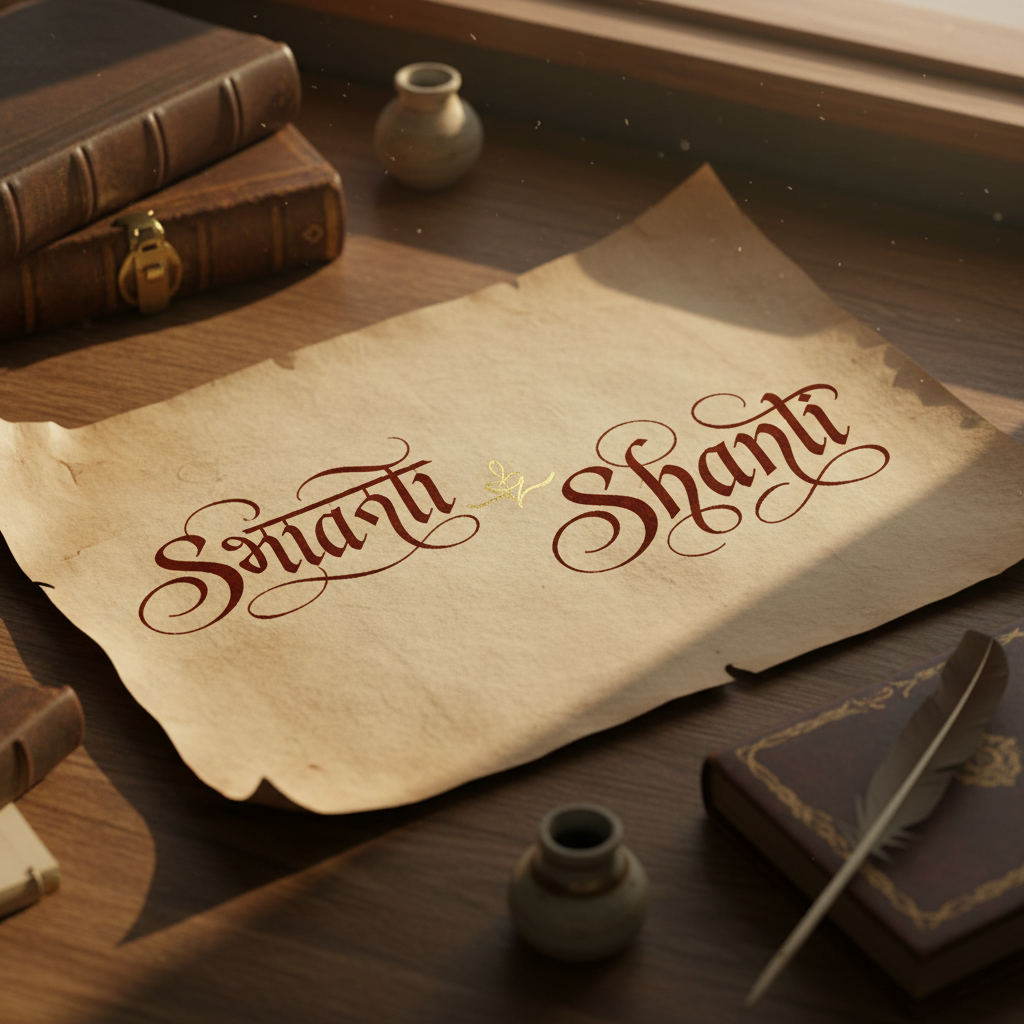 Karma e carma — caligrafia em Devanāgarī e escrita ocidental